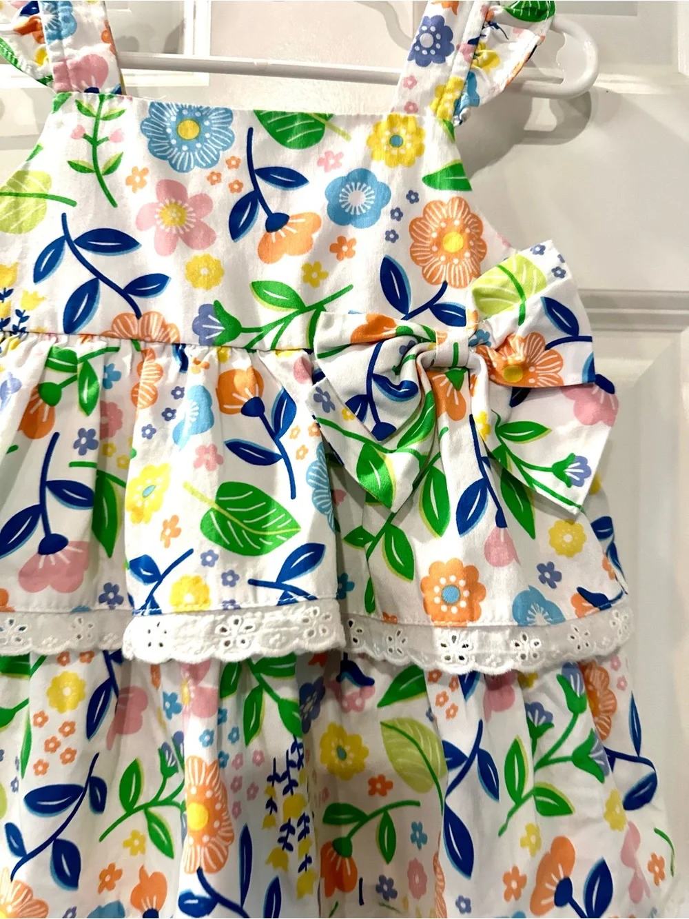 Girls Floral Tiered Sundress - Bright Multi & Blue dress 2T/24 Carter/Goodlad